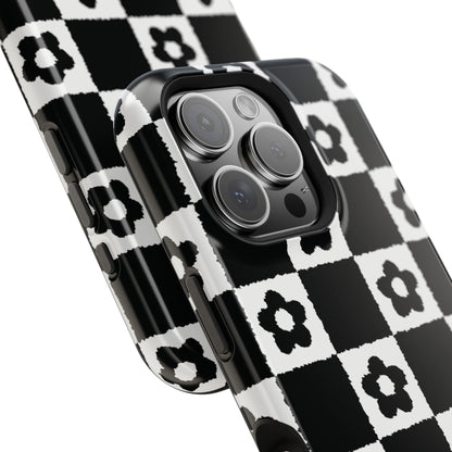 Floral Checkerboard MagSafe iPhone Case