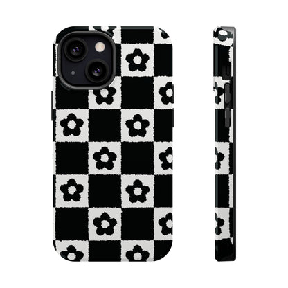 Floral Checkerboard MagSafe iPhone Case