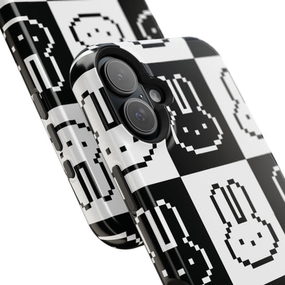 Black and White Retro Bunny MagSafe iPhone Case