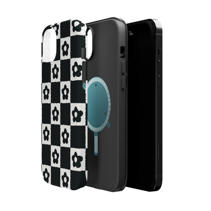Floral Checkerboard MagSafe iPhone Case