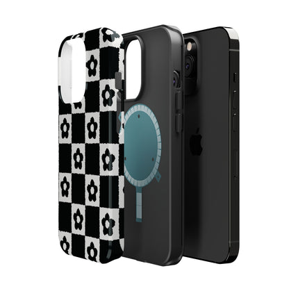 Floral Checkerboard MagSafe iPhone Case
