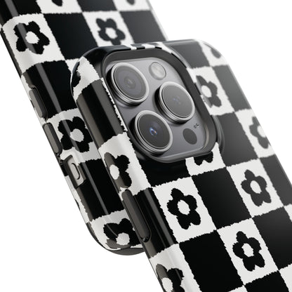 Floral Checkerboard MagSafe iPhone Case