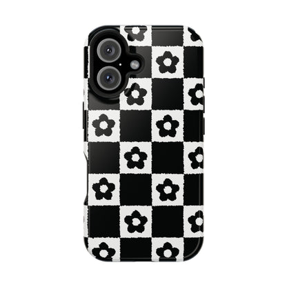 Floral Checkerboard MagSafe iPhone Case
