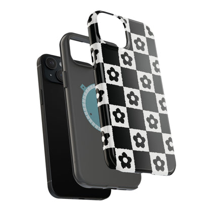 Floral Checkerboard MagSafe iPhone Case