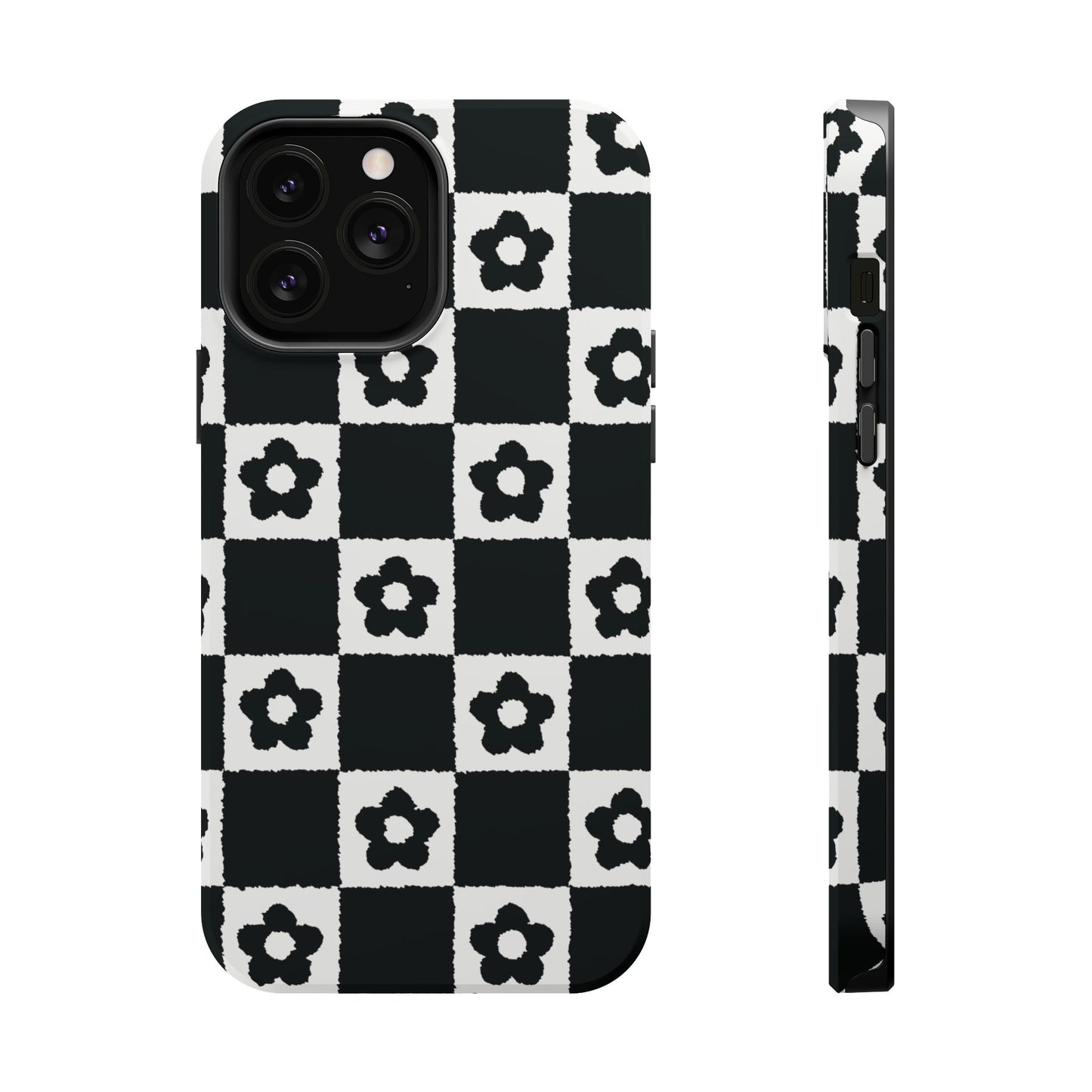 Floral Checkerboard MagSafe iPhone Case