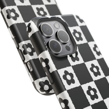 Floral Checkerboard MagSafe iPhone Case