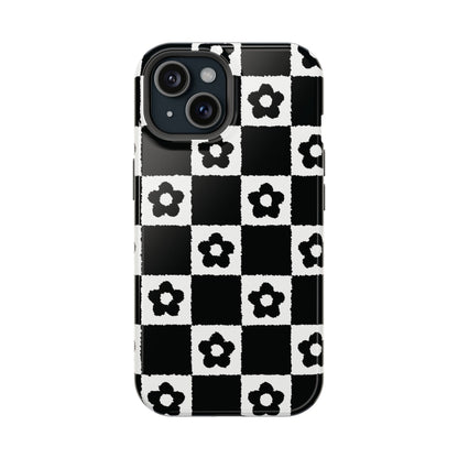 Floral Checkerboard MagSafe iPhone Case