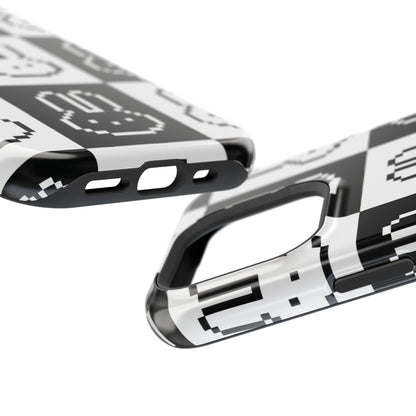 Black and White Retro Bunny MagSafe iPhone Case