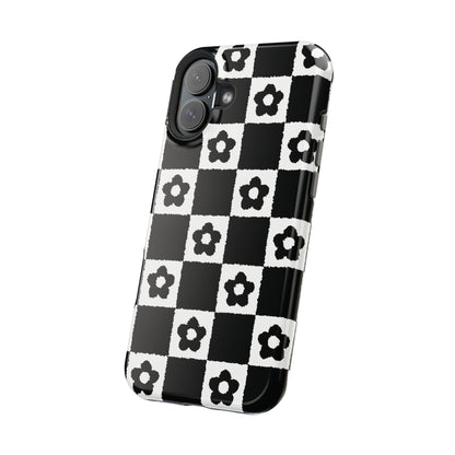Floral Checkerboard MagSafe iPhone Case