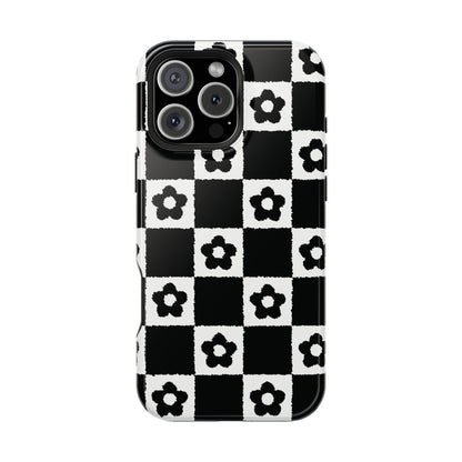 Floral Checkerboard MagSafe iPhone Case