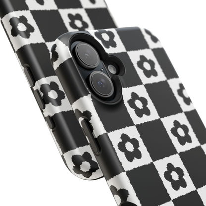 Floral Checkerboard MagSafe iPhone Case