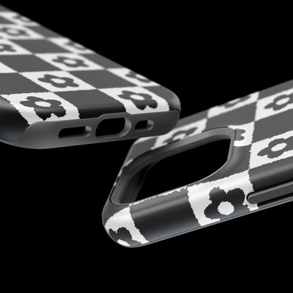 Floral Checkerboard MagSafe iPhone Case