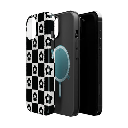 Floral Checkerboard MagSafe iPhone Case