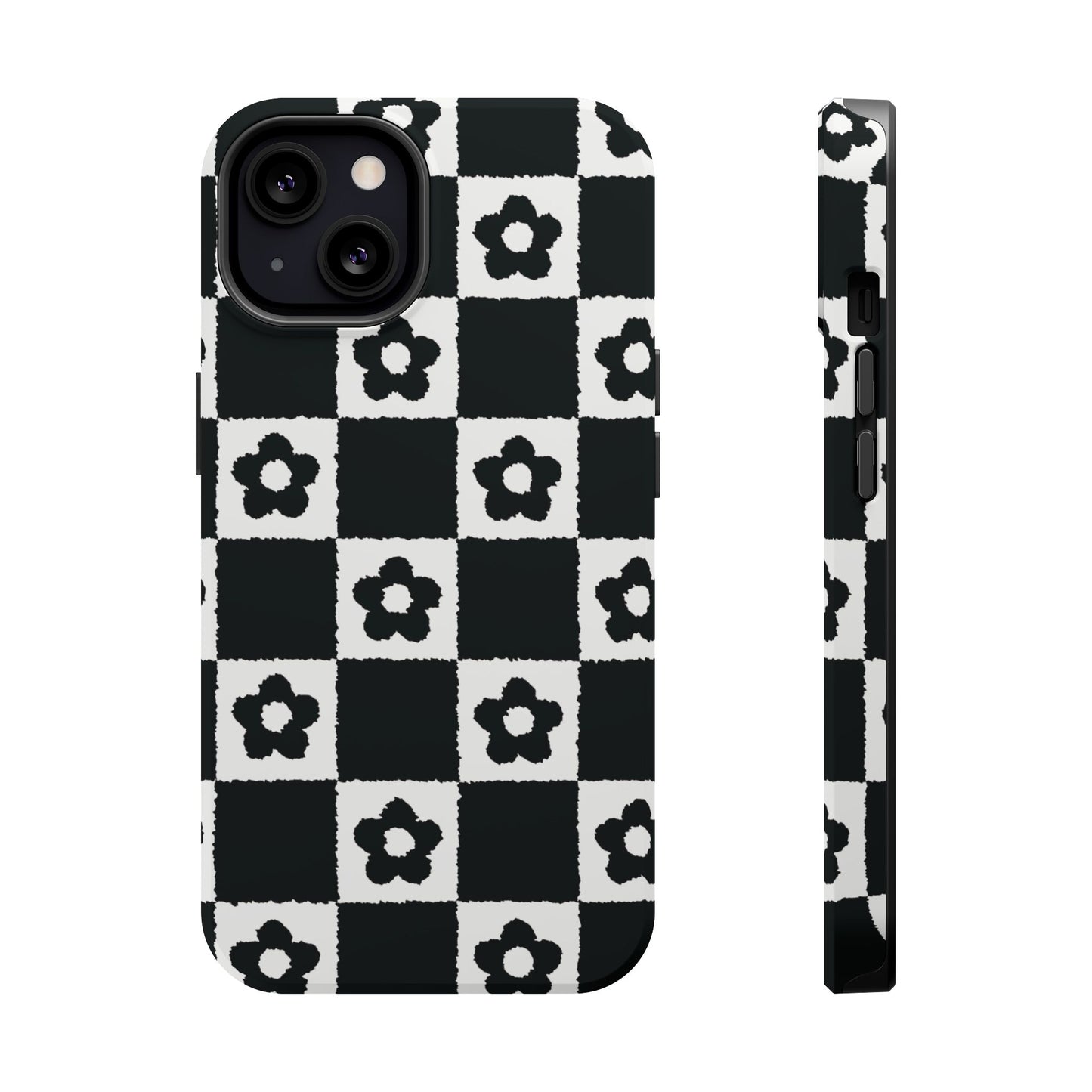 Floral Checkerboard MagSafe iPhone Case