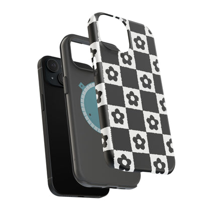 Floral Checkerboard MagSafe iPhone Case