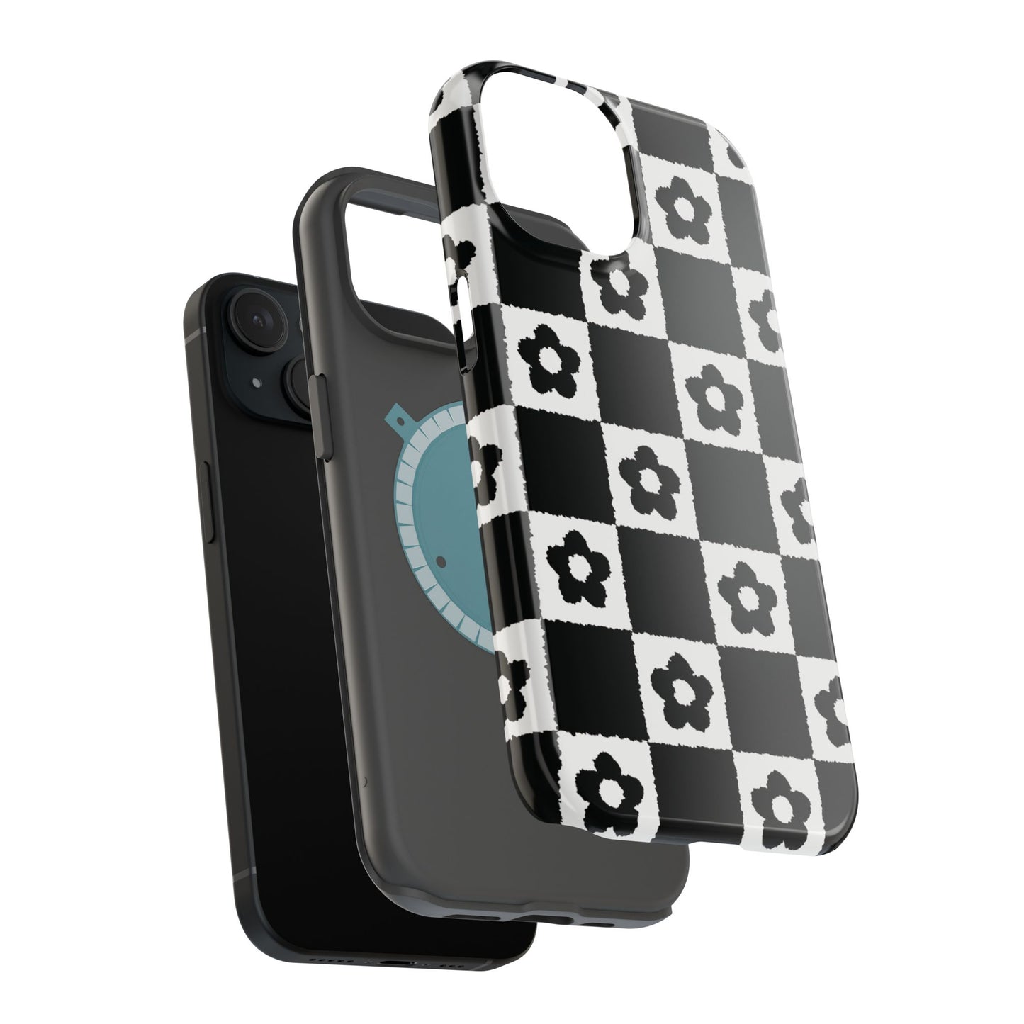 Floral Checkerboard MagSafe iPhone Case