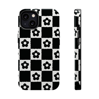 Floral Checkerboard MagSafe iPhone Case