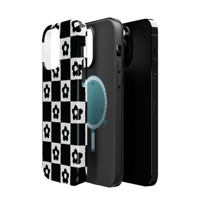 Floral Checkerboard MagSafe iPhone Case