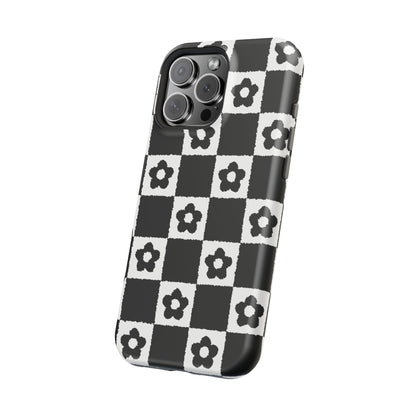 Floral Checkerboard MagSafe iPhone Case