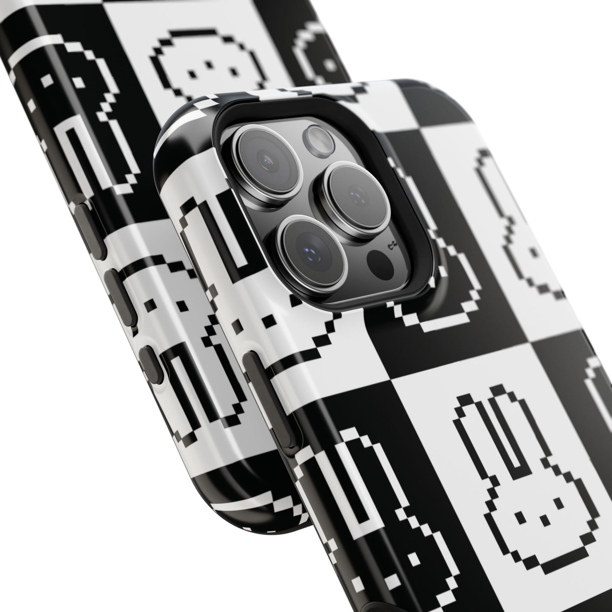 Black and White Retro Bunny MagSafe iPhone Case