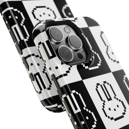 Black and White Retro Bunny MagSafe iPhone Case