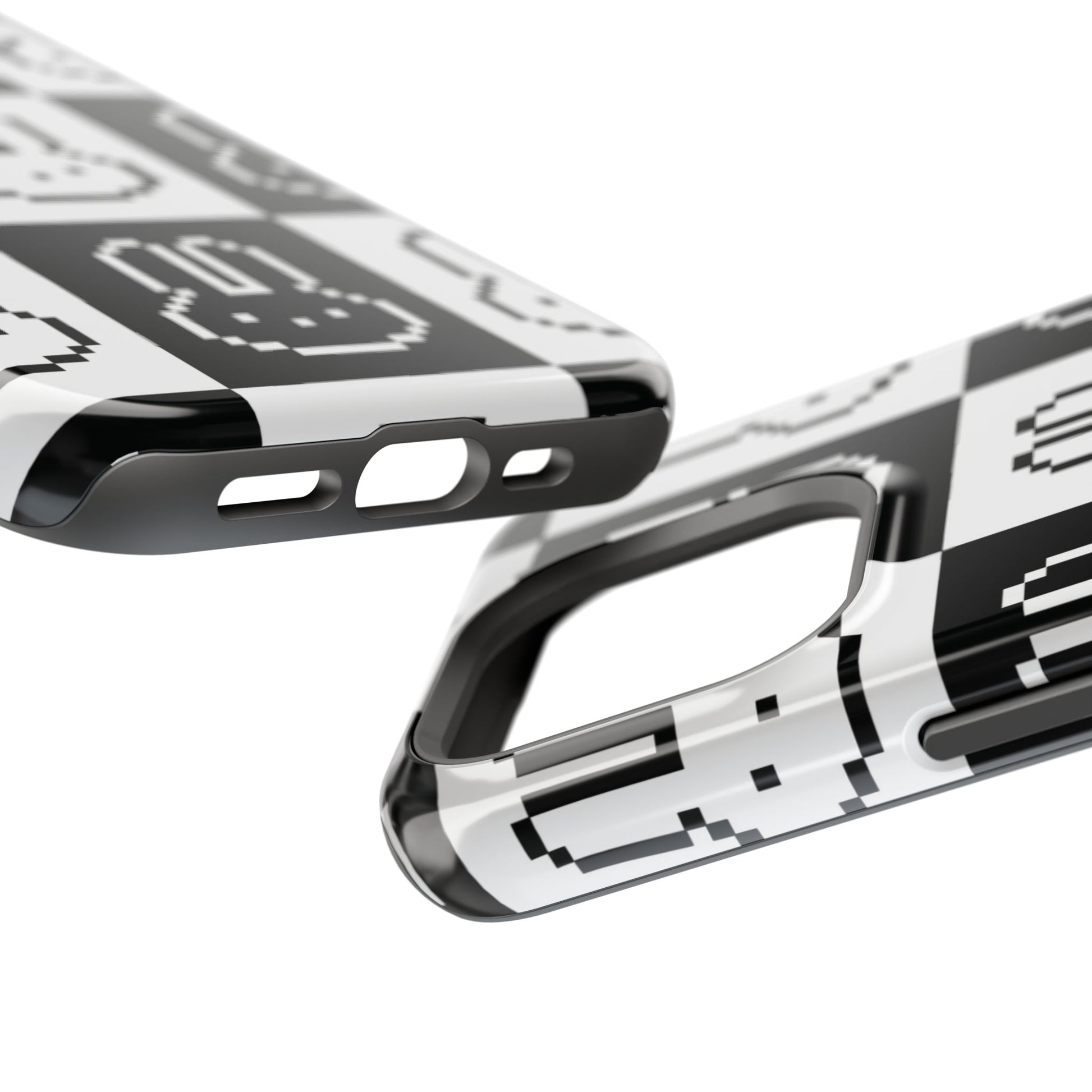 Black and White Retro Bunny MagSafe iPhone Case