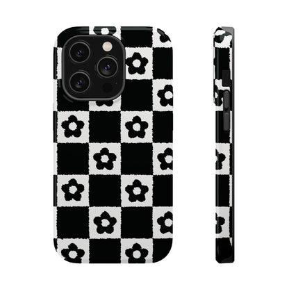 Floral Checkerboard MagSafe iPhone Case