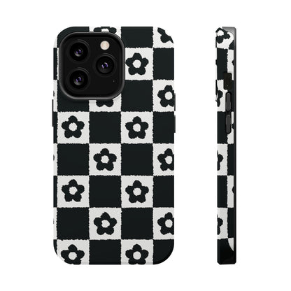 Floral Checkerboard MagSafe iPhone Case
