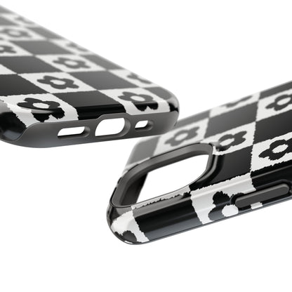 Floral Checkerboard MagSafe iPhone Case