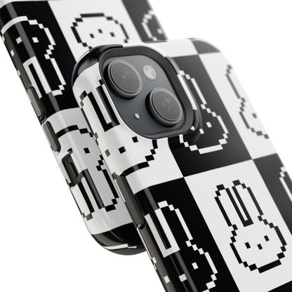 Black and White Retro Bunny MagSafe iPhone Case