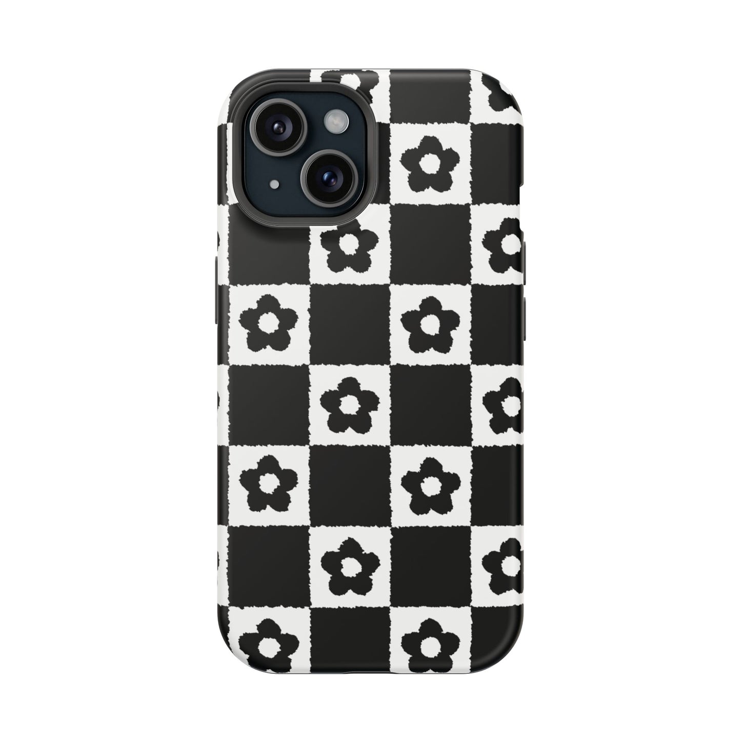 Floral Checkerboard MagSafe iPhone Case
