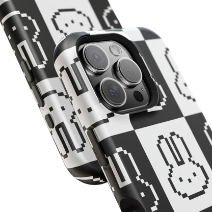 Black and White Retro Bunny MagSafe iPhone Case
