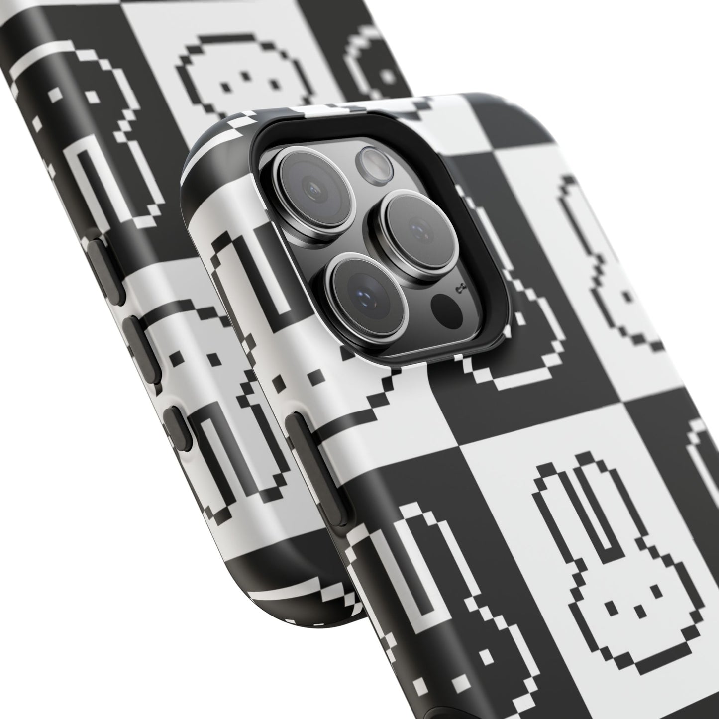 Black and White Retro Bunny MagSafe iPhone Case