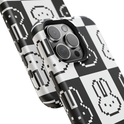 Black and White Retro Bunny MagSafe iPhone Case